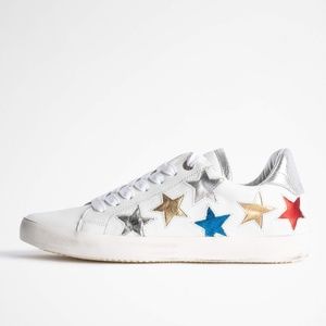 Zadig & Voltaire Star Patch Leather Low-Top Sneakers
